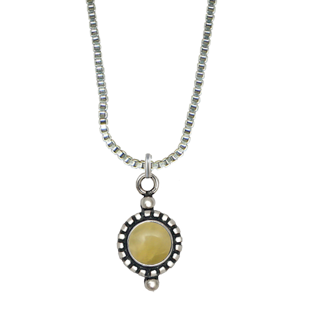 Sterling Silver Little Yellow Aragonite Pendant Necklace